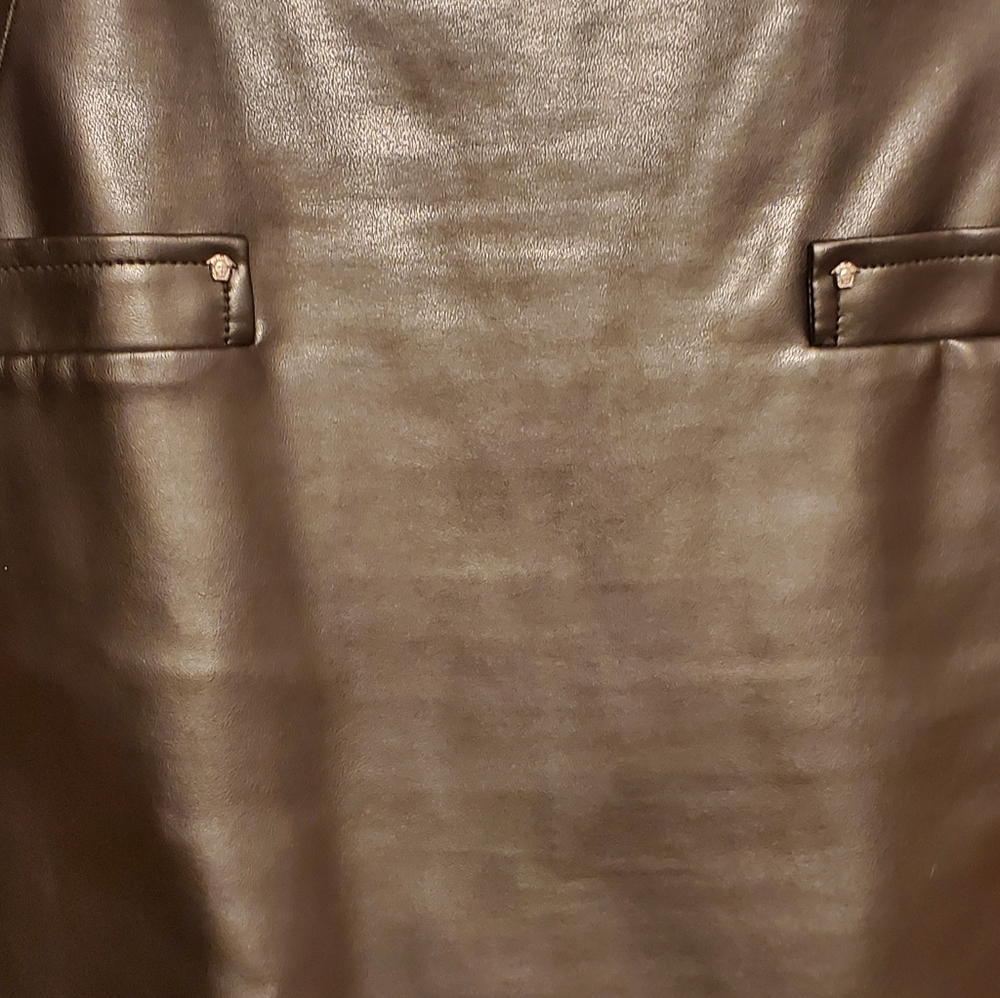 Versace Black Faux Leather Mini Dress - Picture 3 of 3